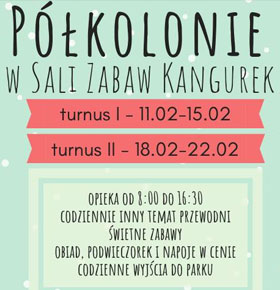Półkolonie w Sali Zabaw Kangurek Sosnowiec