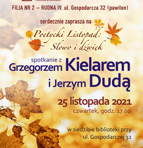 Poetycki Listopad: Słowo i Dźwięk – Zagłębiowska Mediateka Sosnowiec